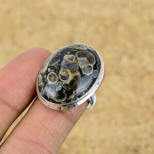 925 Sterling Silver Turritella Jasper Ring
